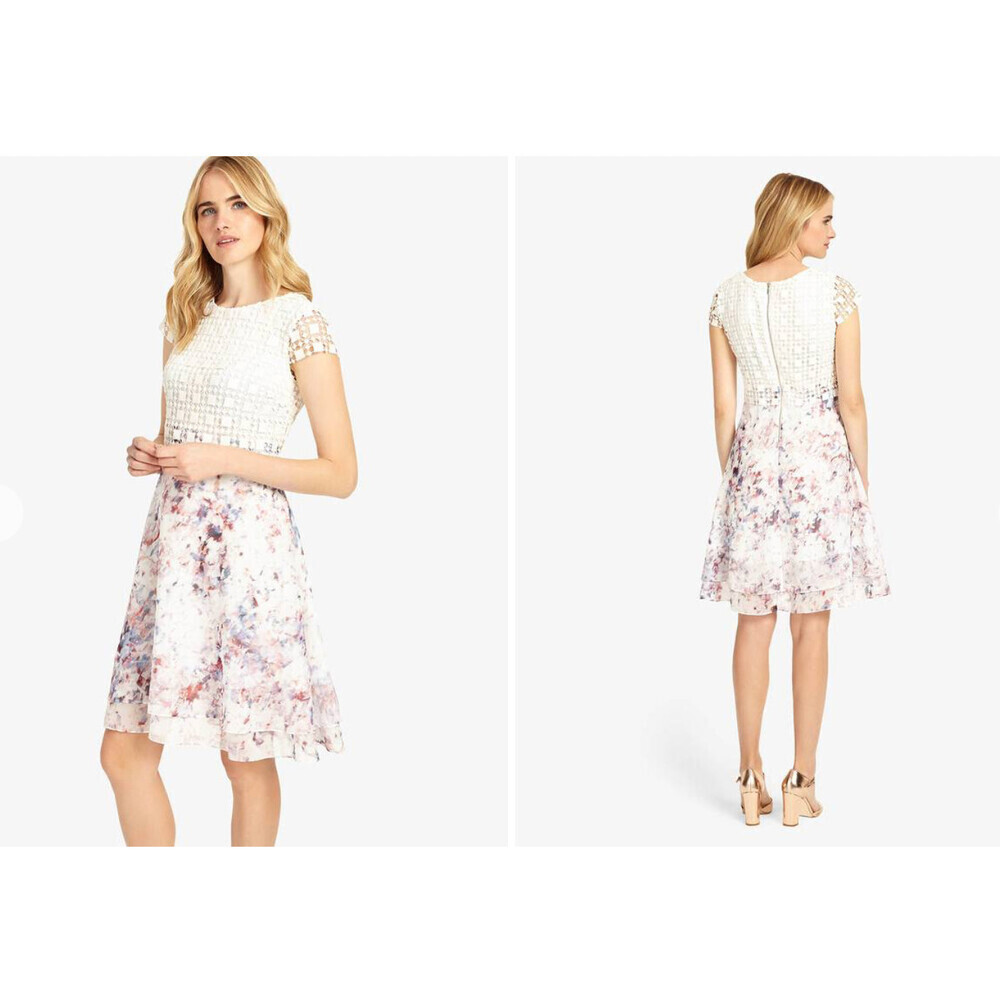 Phase Eight Florence Lace A-Line Short Sleeve Knee Dress Floral size 14US $330 - Picture 15 of 15